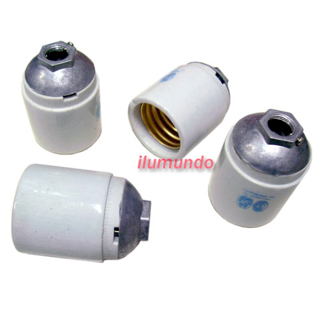 Portalámpara E27 ceramica esmaltado